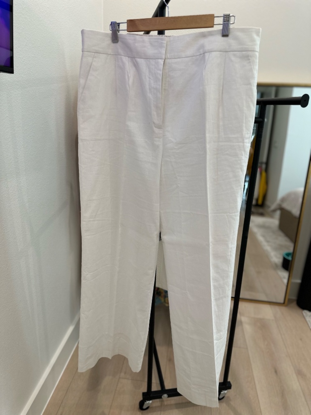 NWT ASOS Tailored Linen Wide Leg Pants – White